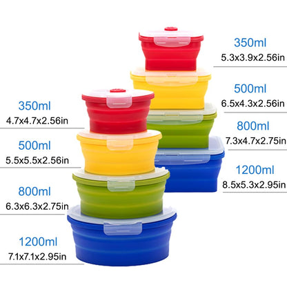 Collapsible Silicone Food Storage Container Set (MULTI COLOR) - color: MULTI COLOR