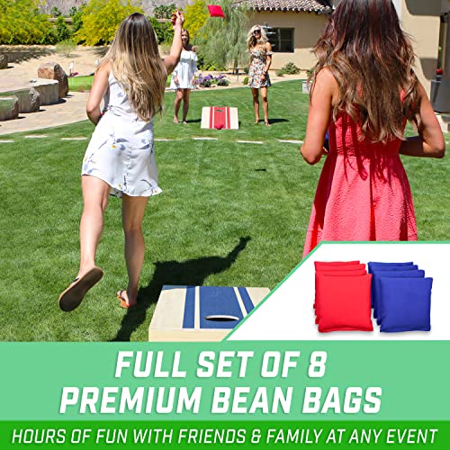 GoSports Portable Cornhole Sets, 8 Styles – Choose 4 x 2 ft or 3 x 2 ft - Boards Include 8 Bean Bags, Travel Case, and Game Rules - style: 4 x 2 ft Wood Design