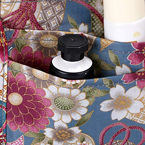 BTSKY Printing Handbag Organizers Inside Purse Insert-High Capacity 13 Pockets Bag Tote Organizer with Handle Sunflower - color: Blue+Pink