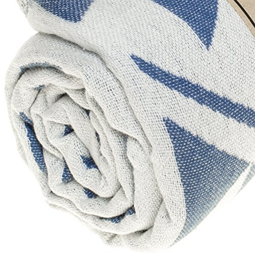 Bersuse 100% Cotton Yucatan Turkish Towel - 39x71 Inches, Llight Blue - color: Llight Blue