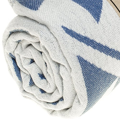 Bersuse 100% Cotton Yucatan Turkish Towel - 39x71 Inches, Llight Blue - color: Llight Blue