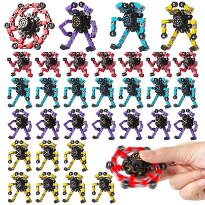 Gokeey 32 Pcs Party Favors for Kids 8-12, Treasure Box Toys for Classroom Prizes, Transformable Fidget Spinners Bulk, Goodie Bag Stuffers for Boys and Girls, Pinata Fillers, Sensory Toys - style: fidget toys 32pc