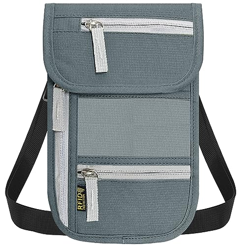 Travel Neck Wallet, RFID Blocking Passport Holder with Adjustable Neck Strap for Men and Women to Keep Cash, Credit Cards and Travel Documents Safe - A - color: ColorA