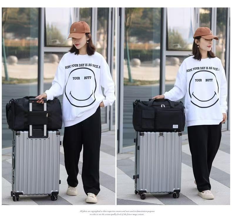 New men's and women's splash proof sports hand travel fitness shopping weekend camping overnight bags. (coffee) - color: coffee