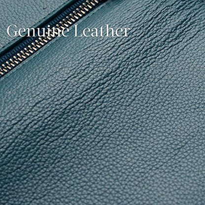 Bveyzi Ultra Slim Thin Leather RFID Blocking Credit Card Holder Bifold Clutch Wallets for Women - color: Lake Blue