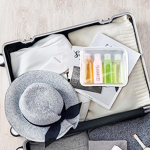 Cosywell Leakproof Squeeze Bottles Travel Kit - 4pc 3.4 oz TSA Approved for Shampoo, Conditioner and Toiletries - color: A-3.4oz-Clear-3label1blank