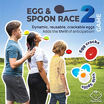 Shop Square Outdoor Field Day Games, Potato Sack Race Bags for Kids and Adults, Egg and Spoon Race, 3 Legged Race Bands - with Storage Bag - size: Pack of 4 (Bundle)