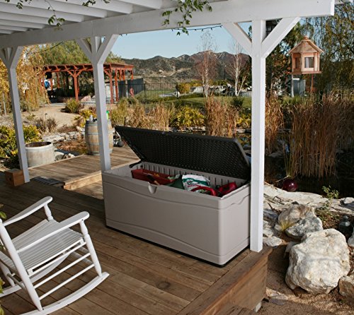 LIFETIME 60012 Extra Large Deck Box, 130 Gallon, Desert Sand/Brown - color: Desert Sand/Brown, size: 130 Gallon