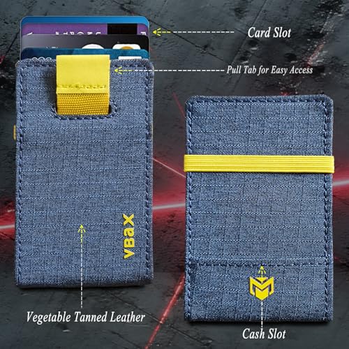 RFID Minimalist Slim Wallet for Men and Women, Holds Up to 12 Cards, Cash, Key Thin and Lightweight Credit Card Holder (Blue Microfiber – Solar Edition) - color: Blue Microfiber – Solar Edition