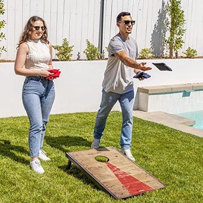 GoSports Portable Cornhole Sets, 8 Styles – Choose 4 x 2 ft or 3 x 2 ft - Boards Include 8 Bean Bags, Travel Case, and Game Rules - style: 3 x 2 ft Rustic