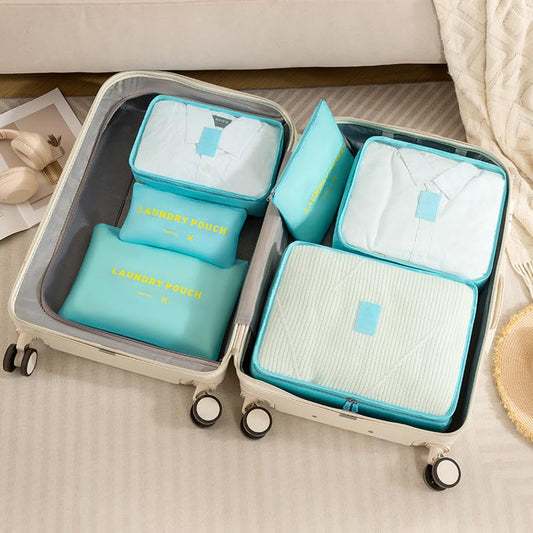 ‌Enhanced 6-Piece Travel Accessories Organizer Bag - Perfect for Workout & Travel Clothes Storage‌ - Blue - color: Blue, size: One Size