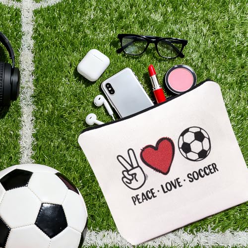 Frerdui Soccer Gifts Makeup Bag, Football Lovers Soccer Team Gifts, Perfect for Teen Grils, Birthday Christmas Gifts for Mom Friends Female, Ideal Gift for Travel, Soccer Stuff Accessories - style: Soccer Bag