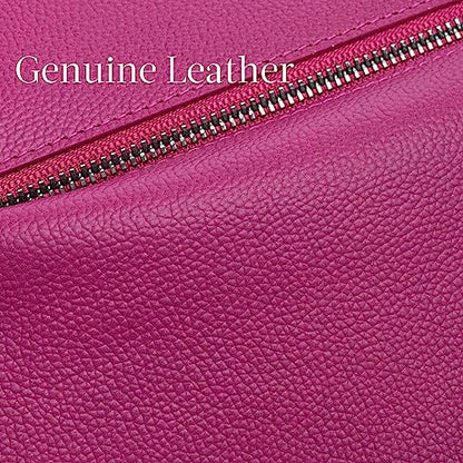 Bveyzi Ultra Slim Thin Leather RFID Blocking Credit Card Holder Bifold Clutch Wallets for Women - color: Hot Pink