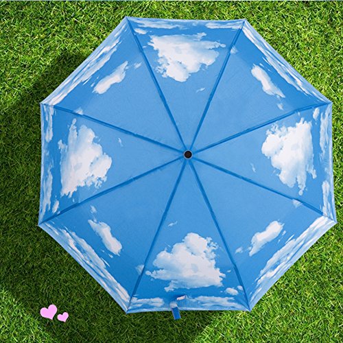 SY COMPACT Travel Umbrella - Windproof Automatic Compact Umbrella for Rain, Lightest 8-Rib, Small, Strong & Portable, Durable Grip, Fits Backpack & Car, Factory Direct (UV Available) - color: Blue