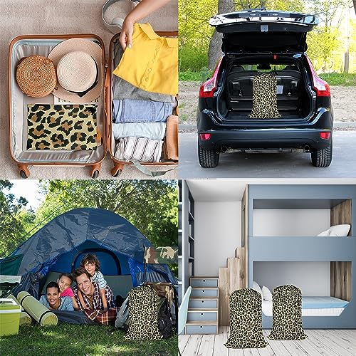 Swono Leopard Pattern Design Extra Large Travel Laundry Bag, Rip-Stop Dirty Clothes with Drawstring, Cheetah Skin Foldable Laundry bag Clothing Organization - color: Leopard Pattern Design