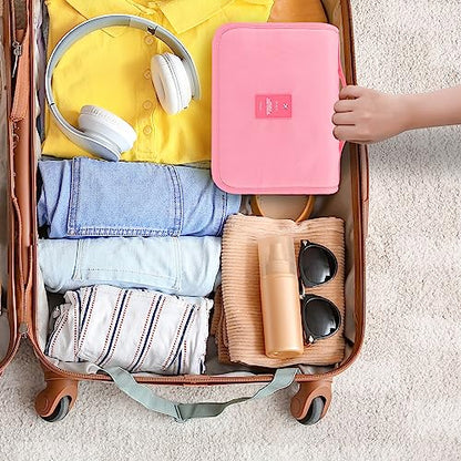 Hanging Travel Toiletry Bag for Women, Hanging Toiletry Bag with Multi-Pockets, Toiletry Bag for Traveling Easy Clean, Travel Organizer Pink - color: PInk