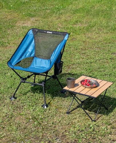 iClimb Ultralight Compact Camping Folding Table with Carry Bag (Nature- S) - color: Nature, size: Small