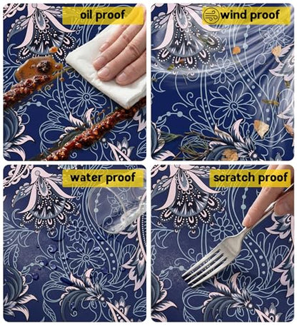 Picnic Table Cover with Bench Covers Tablecloth Table Cloth Camping Gifts for 30th 40th 50th 55th 60th 70th 80th 45th 65th 75th 40 50 55 60 65 70 Year Old Camper RV Owner Camping Lovers Men Women - color: Blue Paisley, size: 96in