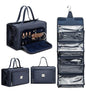 ROYALFAIR Roll Up Makeup Bag, Travel Toiletry Bag for Women with 4 Clear TSA Approved Pouches, Hanging Travel Organizer, Folding Cosmetic Bag for Men and Women (navy blue) - color: navy blue
