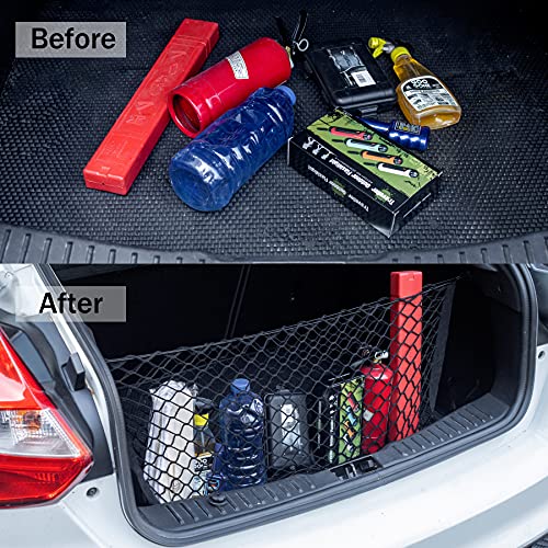 Amiss Cargo Net Stretchable. Adjustable Elastic Trunk Storage Net with Hook for SUVs, Cars and Trucks, Car Exterior Accessories (43.3x15.8 Inch) - size: 43.3x15.8 Inch
