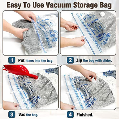 HIBAG Vacuum Storage Seal Bags, 10 Jumbo Space Saver Vacuum Sealer Bags for Clothes, Comforters, Blankets, Bedding (10J) - size: 10-Jumbo