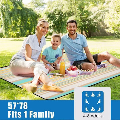 G GOOD GAIN Picnic Blanket Waterproof & Sand Proof,Beach Blanket Portable with Carry Strap, XL Large Foldable Picnic Rug Machine Washable for Camping Party,Wet Grass,Kids Playground.(Pineapple Yellow) - color: Pineapple Yellow