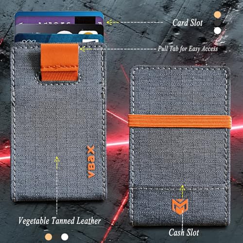 RFID Minimalist Slim Wallet for Men and Women, Holds Up to 12 Cards, Cash, Key Thin and Lightweight Credit Card Holder (Grey Microfiber – Ember Edition) - color: Grey Microfiber – Ember Edition