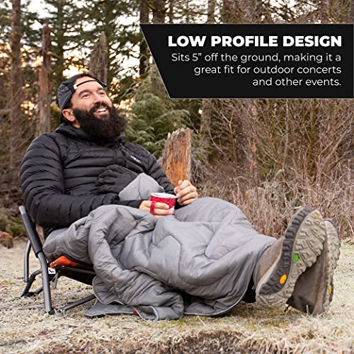 Cascade Mountain Tech Folding Camp Chair for Camping, Beach, Picnic, Barbqeues, Sporting Events with Carry Bag - color: Black