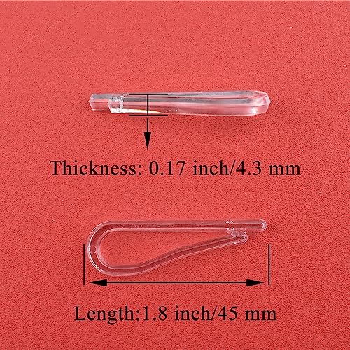 HAHIYO 1.8in/45mm 100Pcs Clear Plastic U-Shape Alligator Clips - Toothless Clothespins for Fabric, Garment, Shirts, Socks, Pants, Comic Boards - size: Clear - 1.8 inches - 100 Count - Toothless