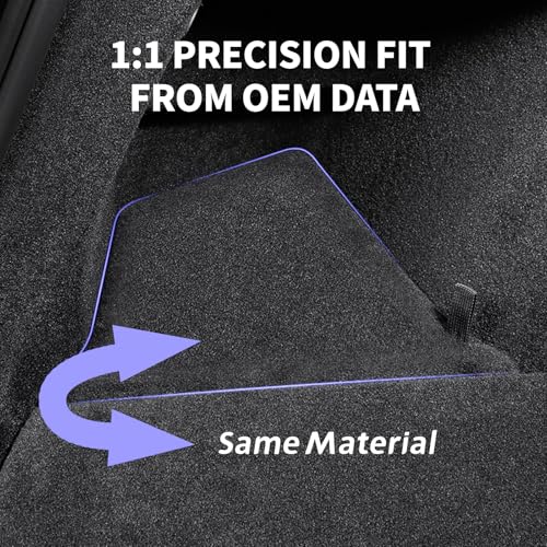 2025 2026 Model Y Juniper Trunk Storage Bins, 2PCS | TPE Waterproof, Anti Slip Strips, Original Suede Material Lids