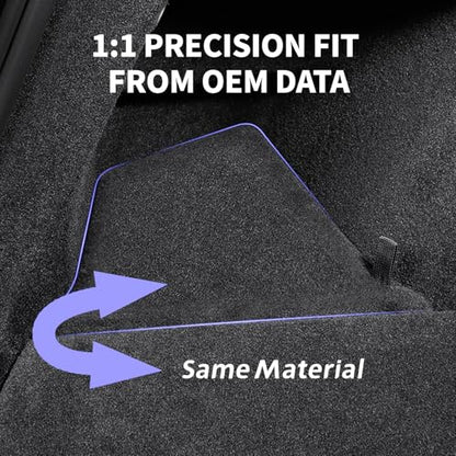 2025 2026 Model Y Juniper Trunk Storage Bins, 2PCS | TPE Waterproof, Anti Slip Strips, Original Suede Material Lids