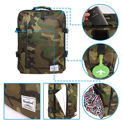 Underseat Carry-On Backpack Luggage Lightweight Casual Laptop Backpack MacBook Pro 16 Travel Gym Sport Daypack 21L, Green Camo - color: Green Camo