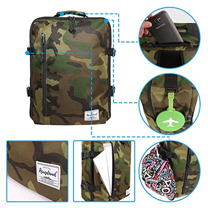 Underseat Carry-On Backpack Luggage Lightweight Casual Laptop Backpack MacBook Pro 16 Travel Gym Sport Daypack 21L, Green Camo - color: Green Camo