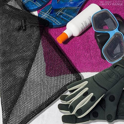 10 PCs Small Net Bag – 11.8x7.48" Nylon Mesh Bags With Drawstring – Lightweight, Breathable, Reusable Storage for Travel, Gym, Swimwear, Laundry, Sports, Beach Gear, Camping & Daily Organization - style: 10pcs, Black, S Size