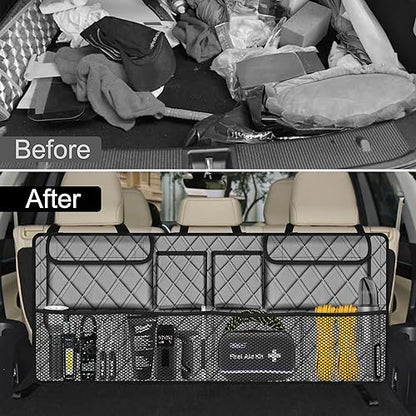 Femuar Car Trunk Organizer, Large Capacity Backseat Trunk Organizer (42"*18"), Collapsible Car Storage Bag with 8 Pockets, SUV/MPV/Truck - Grey - color: Grey