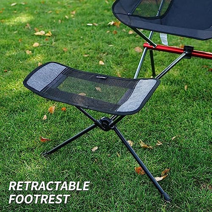 Universal Folding Camping Chair Foot Rest Ottoman Portable Recliner Lazy Retractable Footstool Leg Rest Chair for Hiking Fishing Beach (Gray)