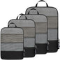 BAGAIL 4 Set/6 Set Ultralight Compression Packing Cubes Packing Organizer for Travel Accessories Luggage Suitcase Backpack(70D 4Set Mesh Black)