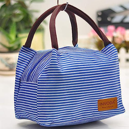 Lunch Bags Reusable Lunch Tote Bags Portable Lunch Cooler Bag Lunch Holder Insulated Lunch Box Bag for Picnic Office Beach (Blue) - color: Blue