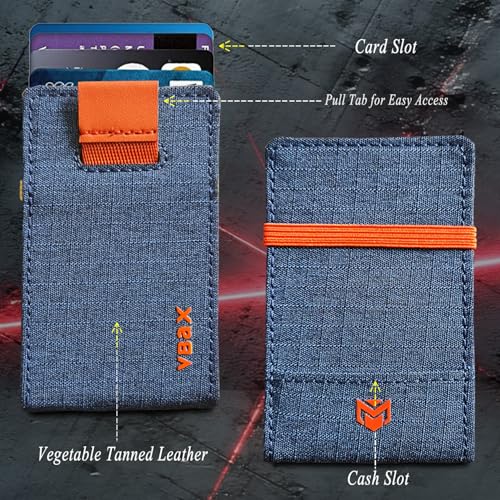 RFID Minimalist Slim Wallet for Men and Women, Holds Up to 12 Cards, Cash, Key Thin and Lightweight Credit Card Holder (Blue Microfiber – Ember Edition) - color: Blue Microfiber – Ember Edition