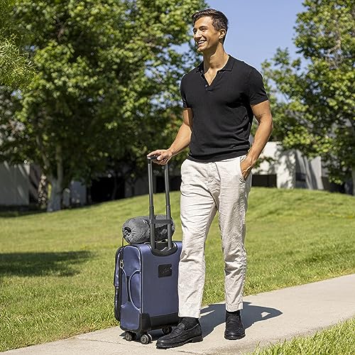 BlueHills Travel Blanket Pillow Rolled Premium Soft Plush Airplane Throw Traveling Essentials Compact in a Bag 70 X 48 inches for Long Plane Flight Portable Lightweight Grey Gray R01 - color: R01-gray