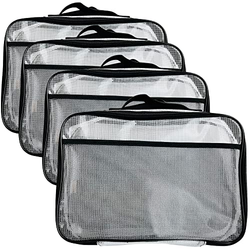 4PC Large Mesh Storage Bag for Board Games, Puzzles, Toys, Supplies, Zippered Bags for Organization Compatible with Legos and Doll Storage (4pc Mesh Bags)