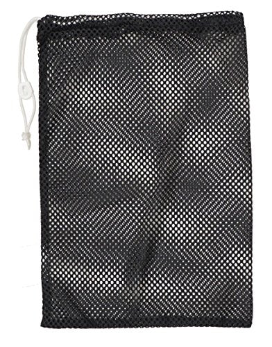 Champion Sports Mesh Equipment Bag – Heavy-Duty Nylon Drawstring Bag with Lock & ID Tag, Breathable Storage Sack for Balls, Swim Gear, Laundry & Toys, Multiple Sizes & Colors - color: Black, size: 24" x 36"