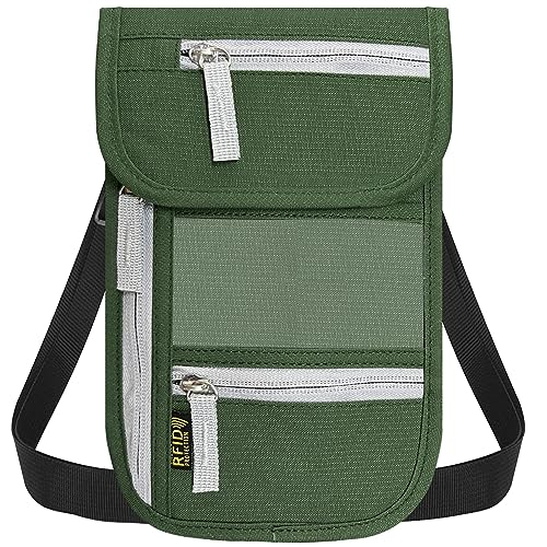 Travel Neck Wallet, RFID Blocking Passport Holder with Adjustable Neck Strap for Men and Women to Keep Cash, Credit Cards and Travel Documents Safe - B - color: ColorB