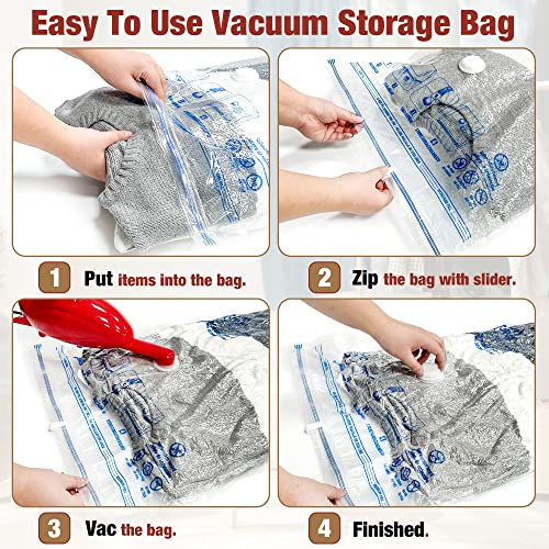 Vacuum Storage Bags, 10 Large Space Saver Vacuum Seal Bags, Space Bags for Clothes, Blankets, Bedding (10L) - size: 10-Large