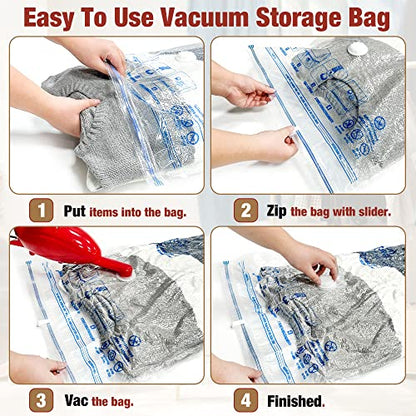 Vacuum Storage Bags, 10 Large Space Saver Vacuum Seal Bags, Space Bags for Clothes, Blankets, Bedding (10L) - size: 10-Large
