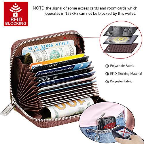 FurArt Zipper Wallet Women, RFID Blocking Credit Card Wallet, Business Card Holder, Compact Size KeyChain Wallet - color: Honeycomb Black