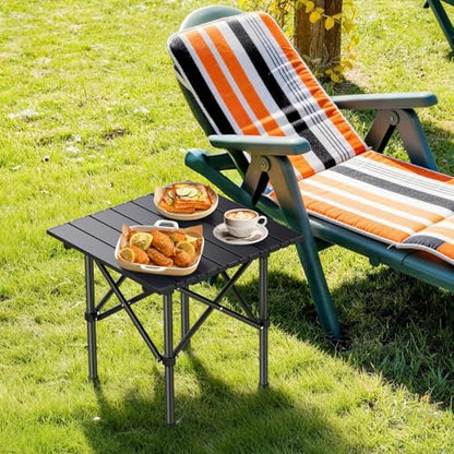 EYPINS Ultralight Camping Table Foldable - Small Beach Table, No-Wobble, 3.7 lbs Portable Compact with Carry Bag,Carbon Steel Outdoor Side Table for Backpacking, Picnic BBQs, Cooking