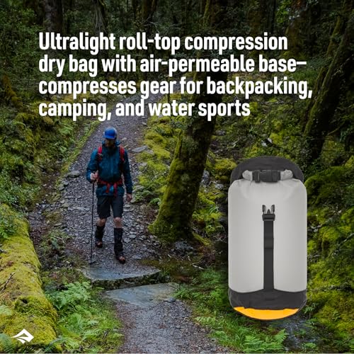 Sea to Summit eVac Ultra-Lightweight Compression Dry Bag, Waterproof Dry Storage, 5 Liter, High Rise Grey - color: High Rise Grey, style: 5 Liter