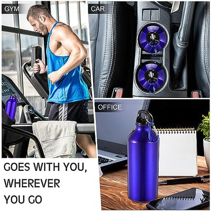 CHENGU Aluminum Water Bottle 20 oz Reusable Bottles Lightweight Leak Proof Aluminum Sports Travel Bottles with Twist Cap Buckle for Gym, Hiking, Cycling, Camping, Fishing - color: Blue