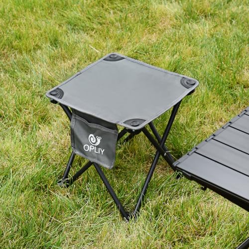 Opliy Camping Stool 2 Pack,13.5 Inch Portable Folding Stool for Outdoor Gardening and Beach Hiking Fishing,Foot Stool with Carry Bag (Gray) - color: Grey